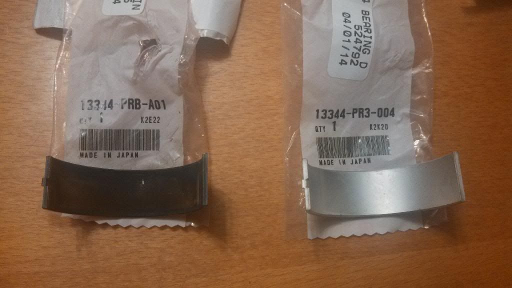 k24 main/rod bearing colors and thickness Honda / Acura K20a K24a